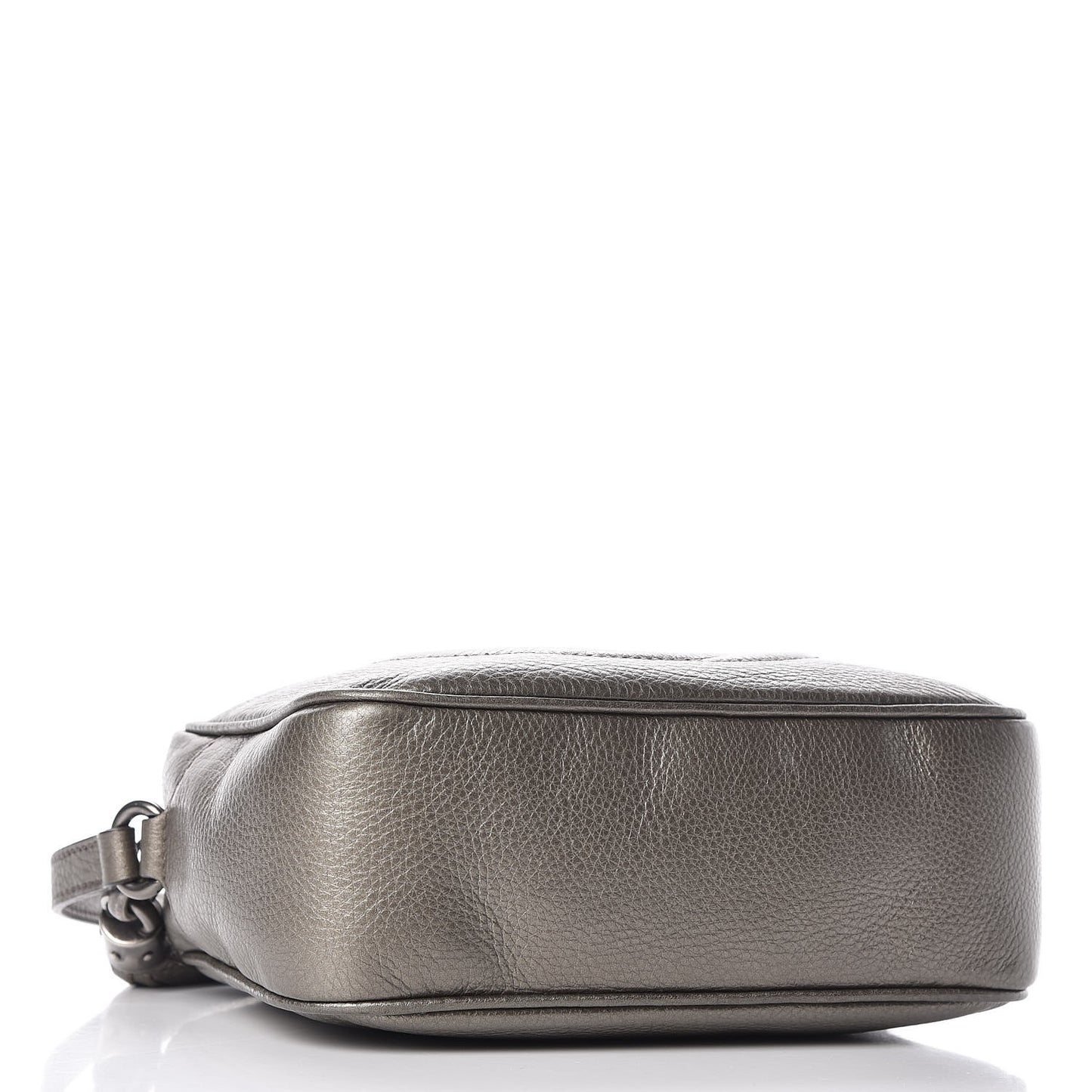 Metallic Pebbled Calfskin Small Soho Disco Bag Sasso