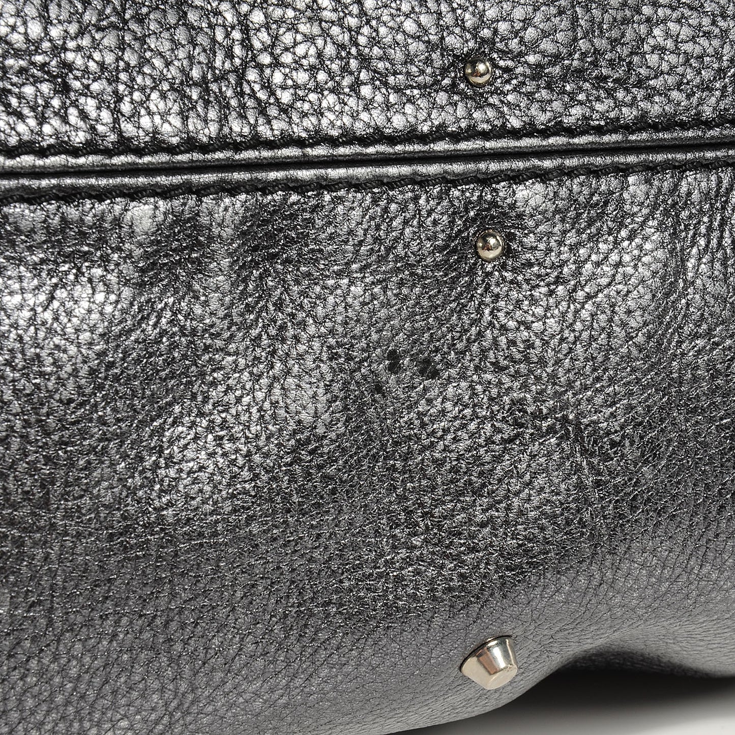 Leather Paddington Metallic Grey