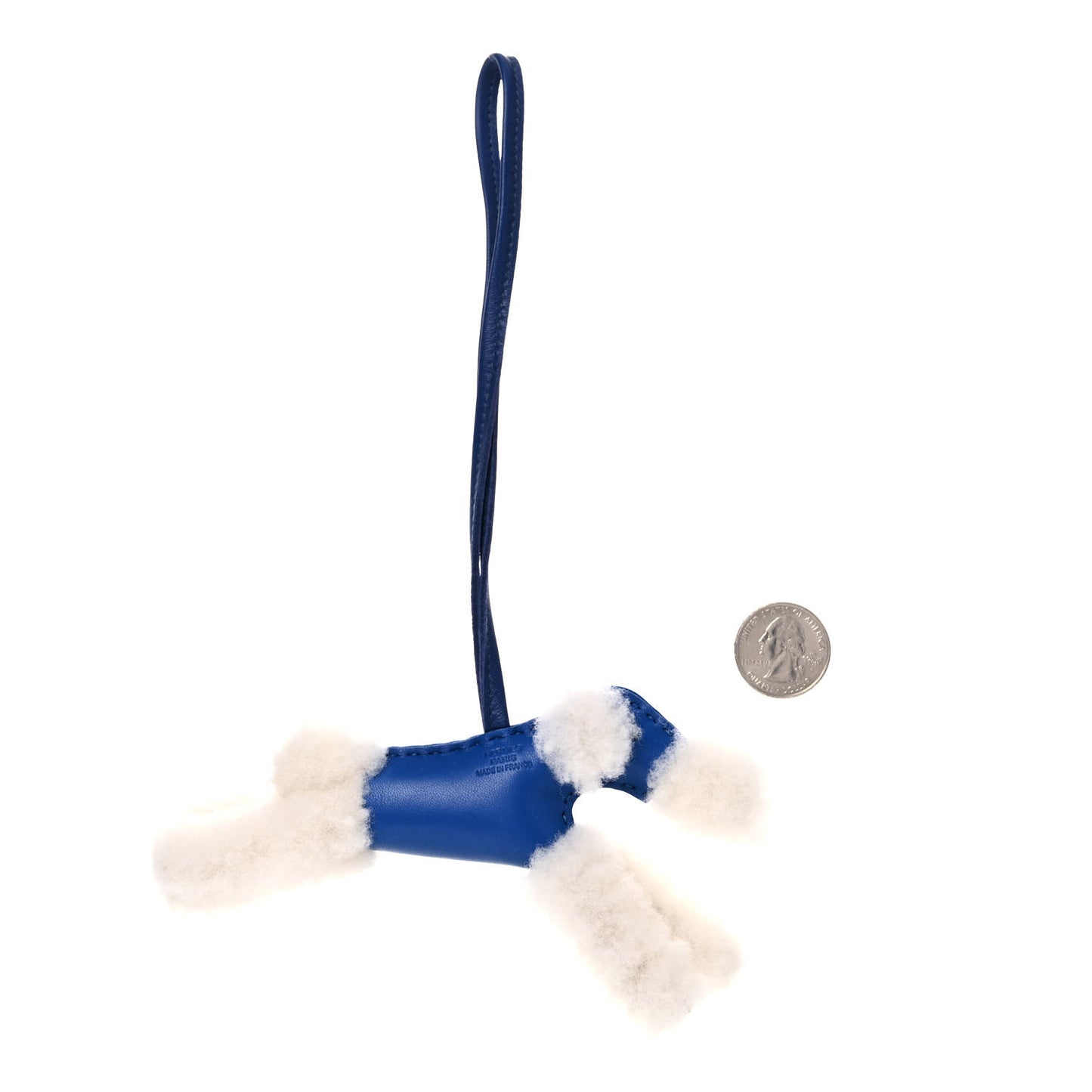 Milo Lambskin Shearling Budy Charm Bleu Saphir