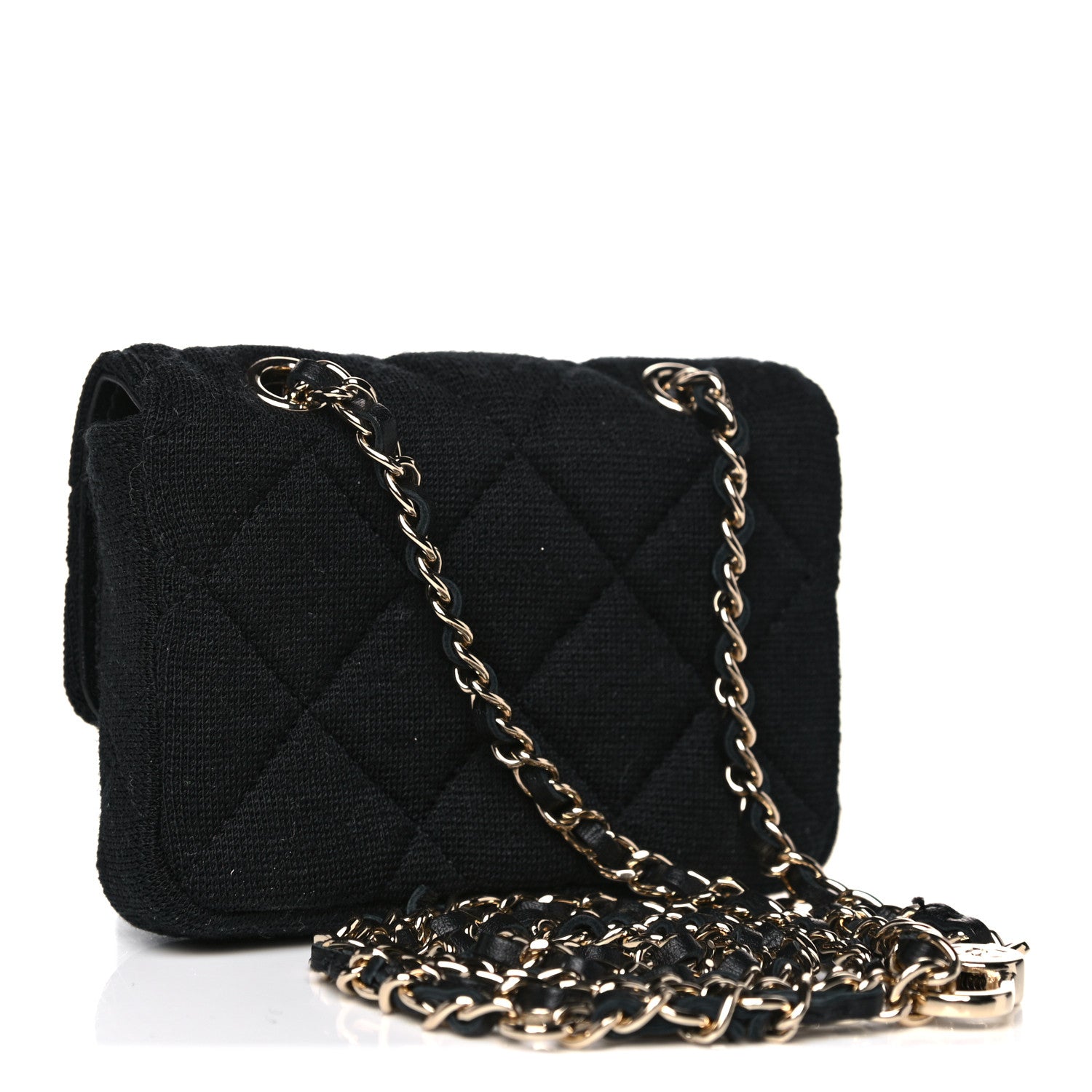 Chanel Jersey Quilted Belt Bag Black 2 of 10