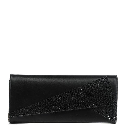 Judith Leiber Crystal Satin Soft Clutch Black 1 of 6