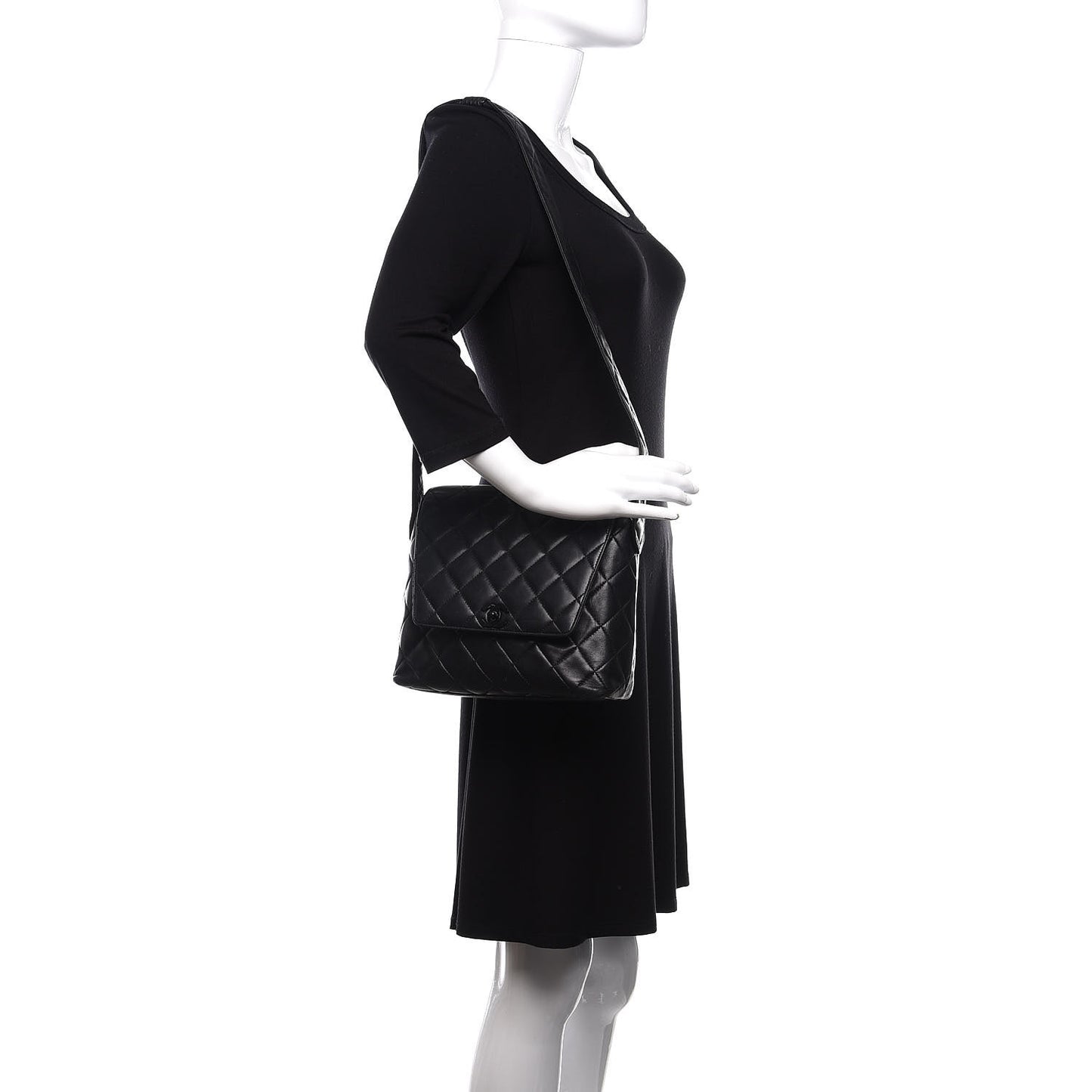 Lambskin Quilted Shoulder Flap Bag So Black