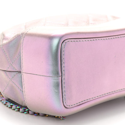 Chanel Iridescent Lambskin Calfskin Small Quilted Gabrielle Backpack Light Purple 9 of 10