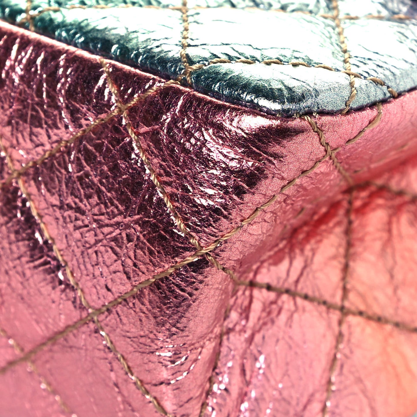 Metallic Goatskin Quilted Mini 2.55 Reissue Flap Multicolor
