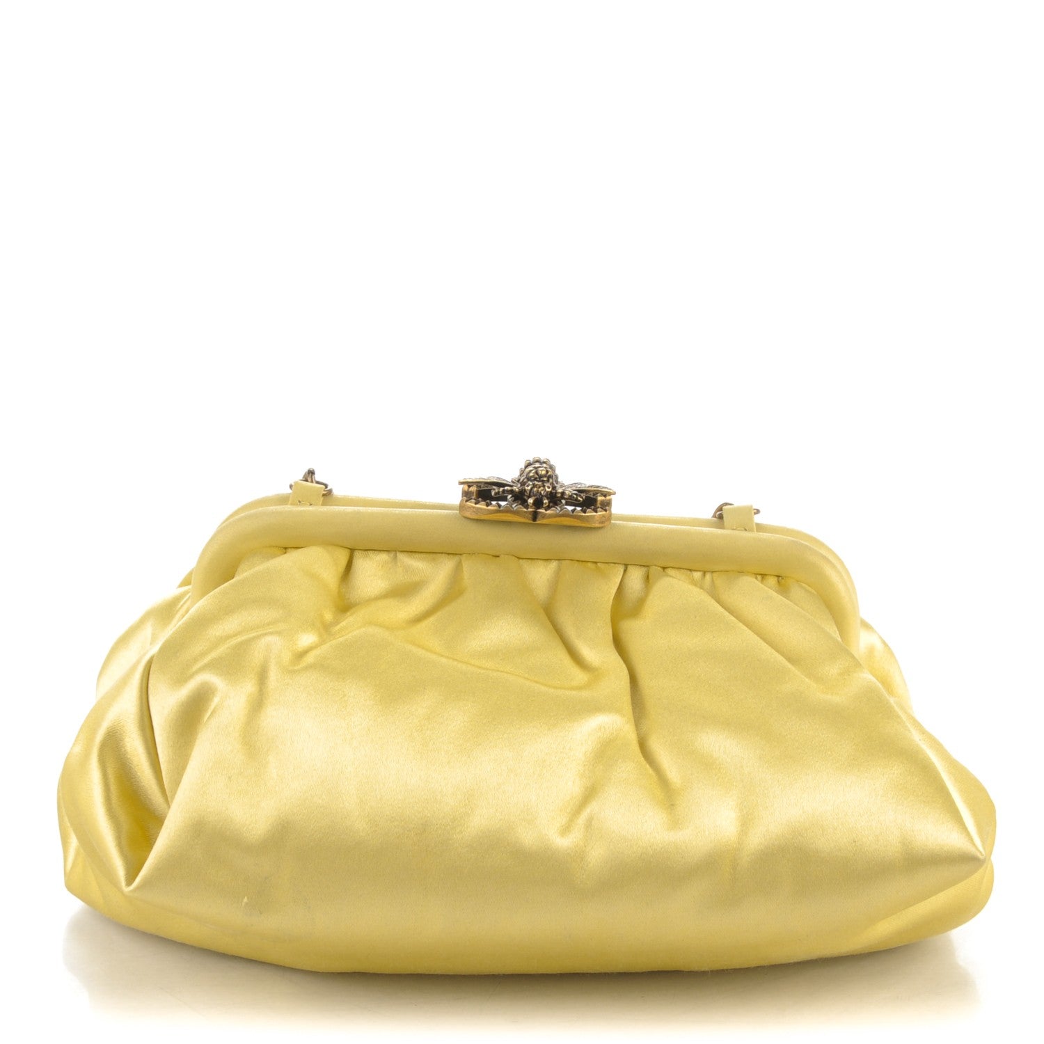 Chanel Satin Garden Evening Clutch Light Yellow 1 of 7