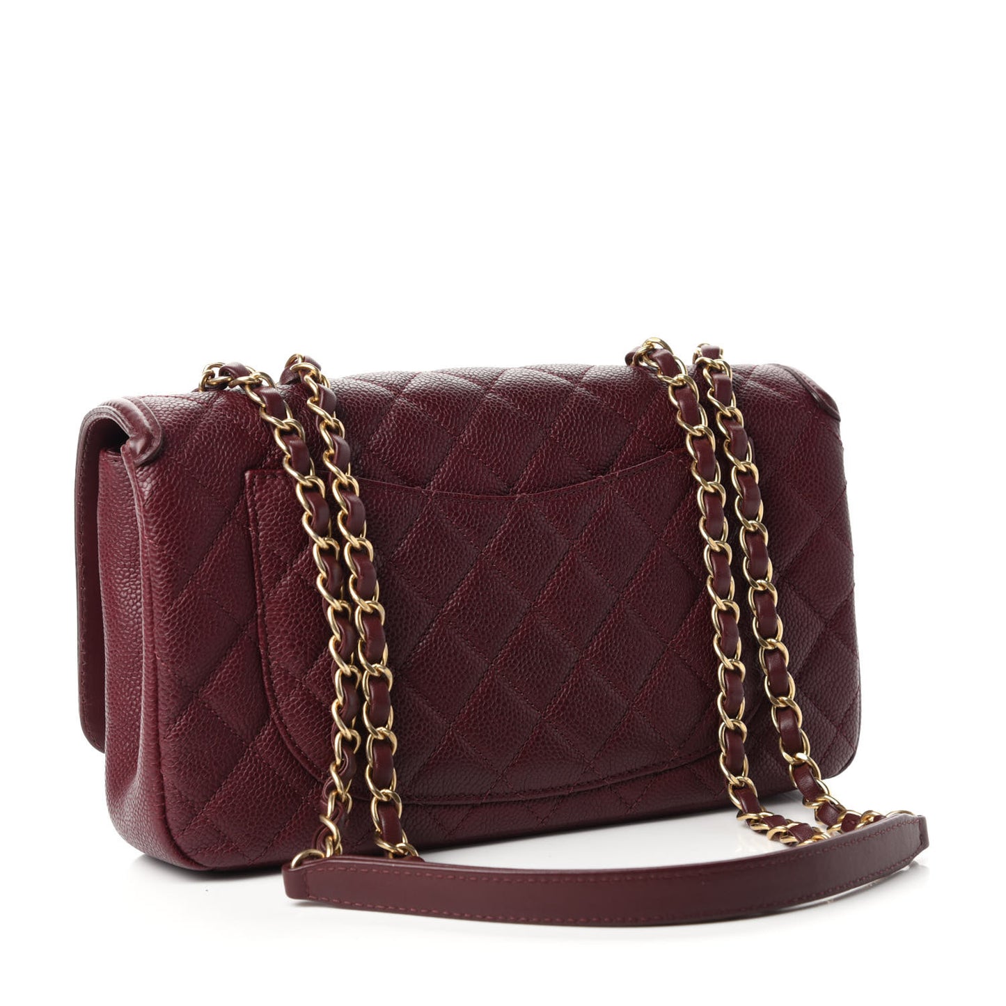 Caviar Quilted Medium CC Filigree Flap Burgundy