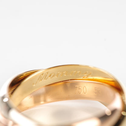 Cartier 18K Pink Yellow White Gold Classic Trinity Ring 53 6.25 4 of 9