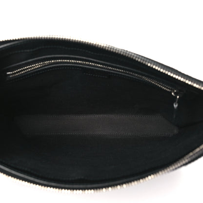 Gucci Monogram Jumbo GG Textured Dollar Calfskin Wristlet Messenger Bag Black 5 of 10