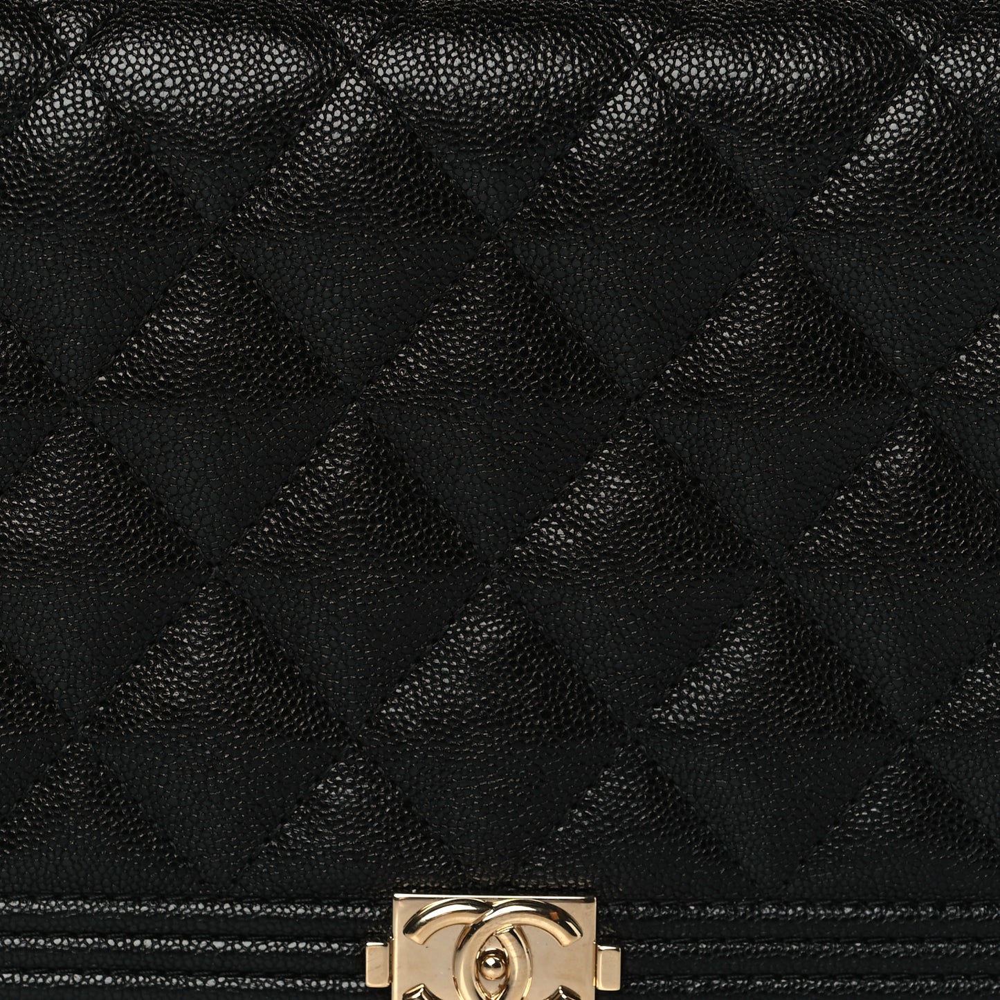 Caviar Quilted Boy Wallet On Chain WOC Black