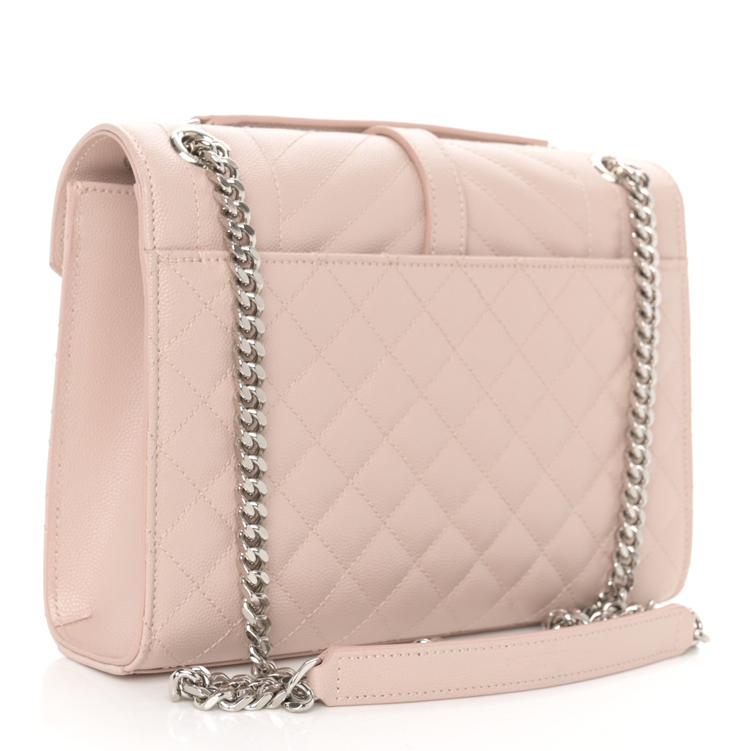 Saint Laurent Grain De Poudre Textured Mixed Matelasse Medium Triquilt Monogram Satchel Marble Pink 3 of 11