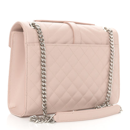 Saint Laurent Grain De Poudre Textured Mixed Matelasse Medium Triquilt Monogram Satchel Marble Pink 3 of 11