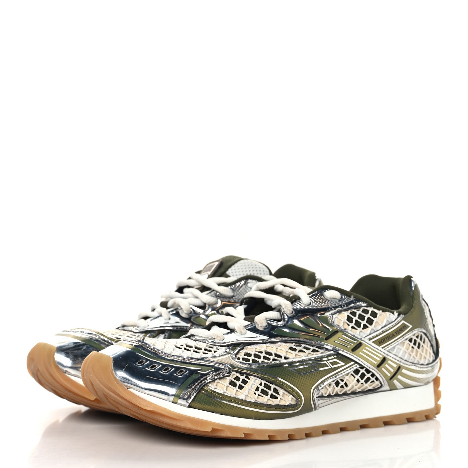 Bottega Veneta Fishnet Fabric Orbit Sneakers 38 Mud white 41 Mud white 4 of 9