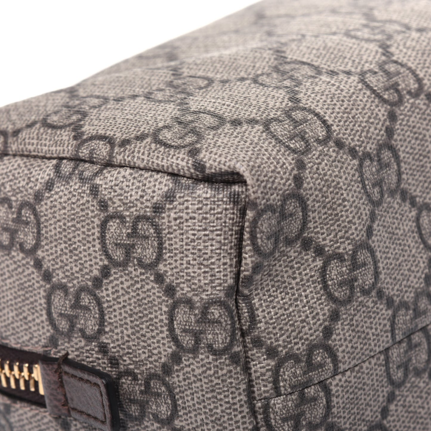 Soft GG Supreme Monogram Calfskin Medium Ophidia Cosmetic Case Beige Ebony New Acero