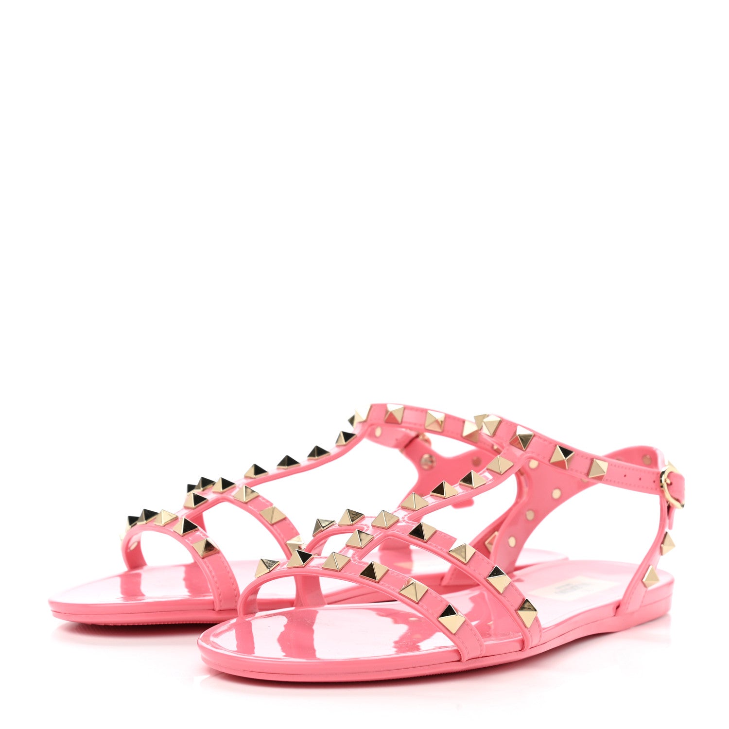 Valentino Garavani PVC Jelly Rockstud Caged Sandals 39 Sweet Pink 3 of 9