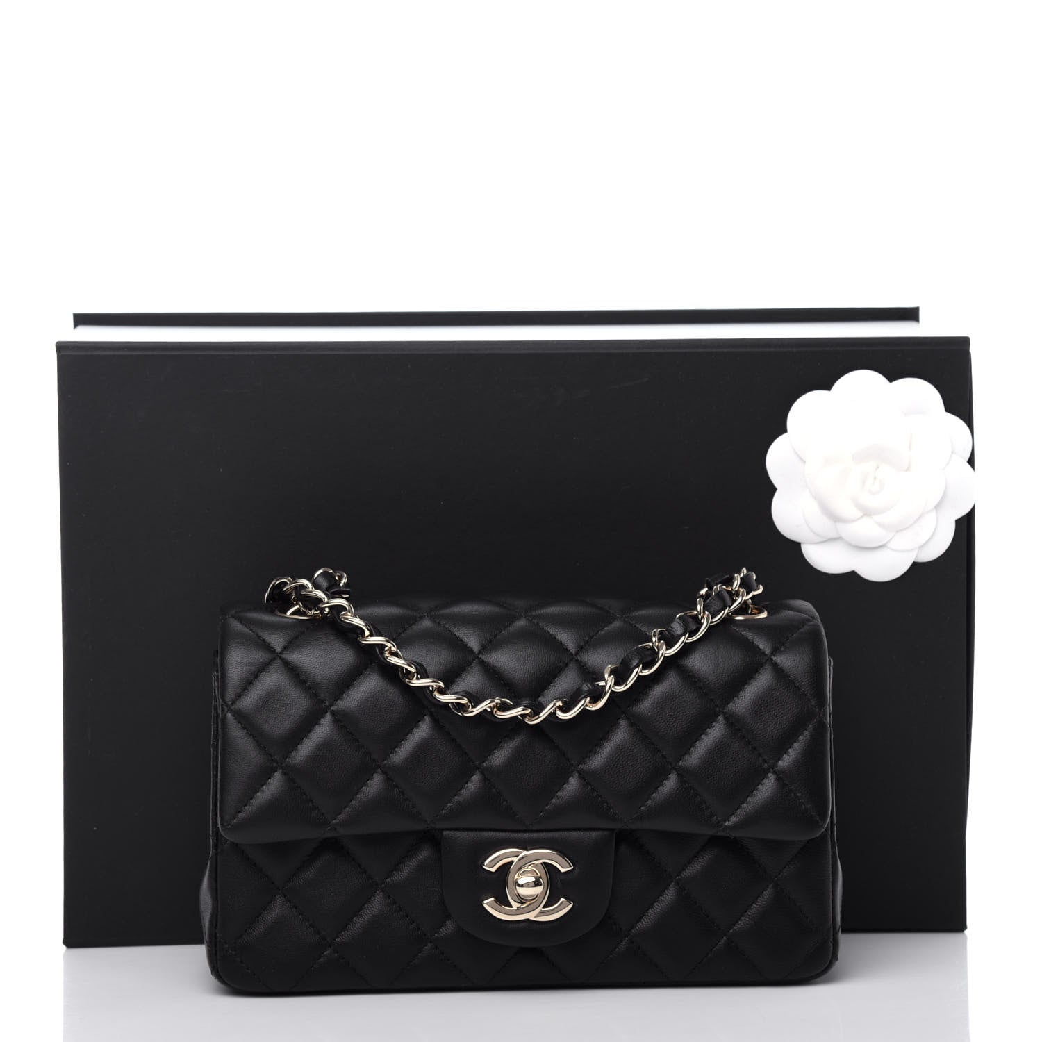 Chanel Lambskin Quilted Mini Rectangular Flap Black 11 of 11