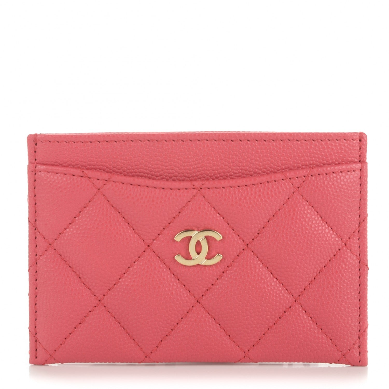 Chanel Caviar Quilted Card Holder Dark Pink 1 of 8