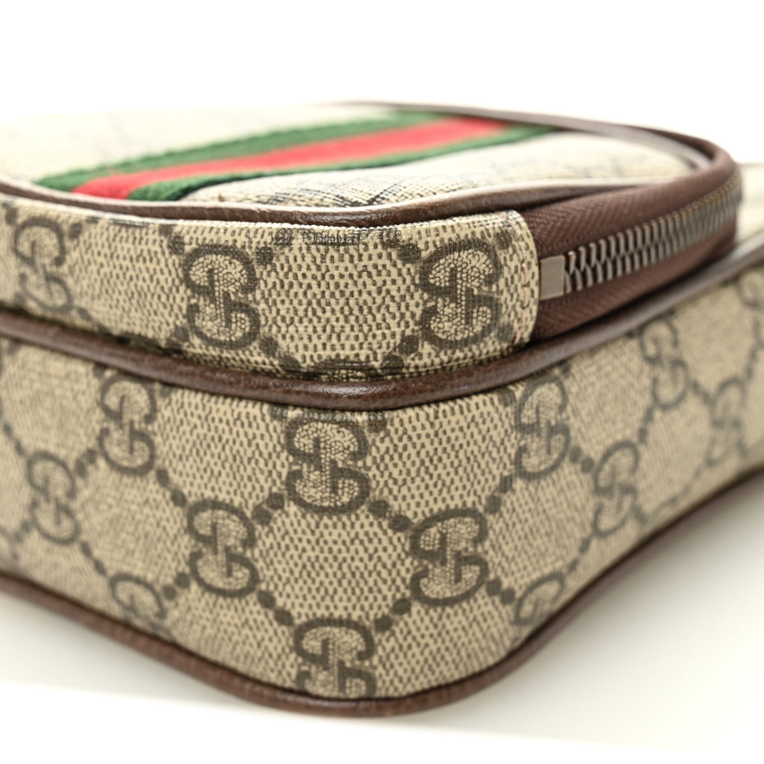 Gucci GG Supreme Monogram Web Mini Ophidia Double Zip Messenger Bag Beige New Acero 11 of 13