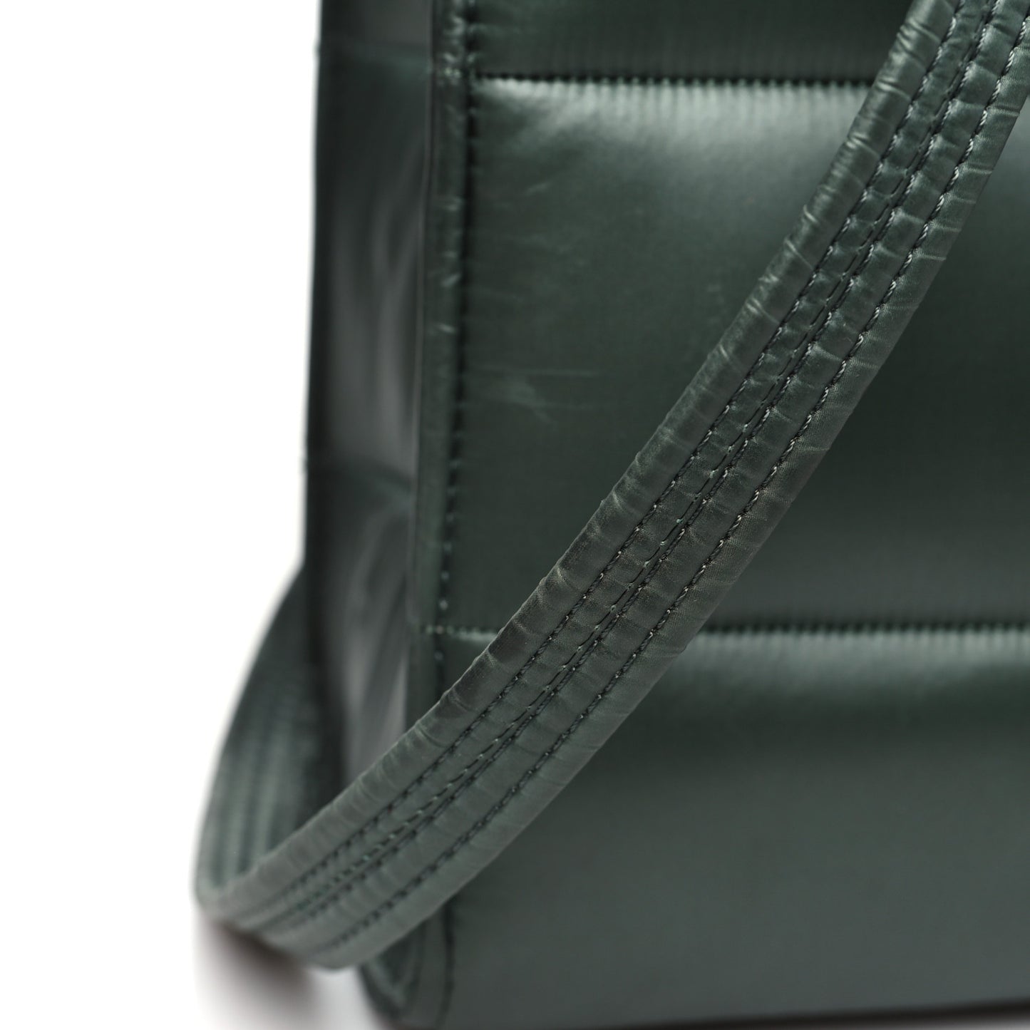 Nylon Medium Puff Shopping Bag Green