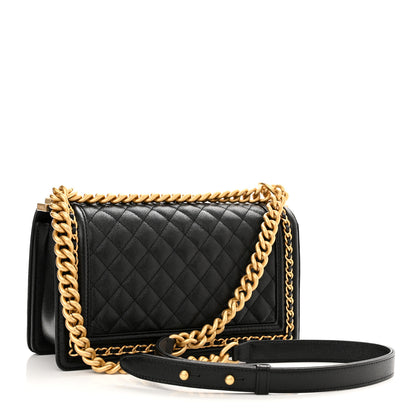 Chanel Caviar Quilted Medium Chain Around Boy Flap Black 3 of 11