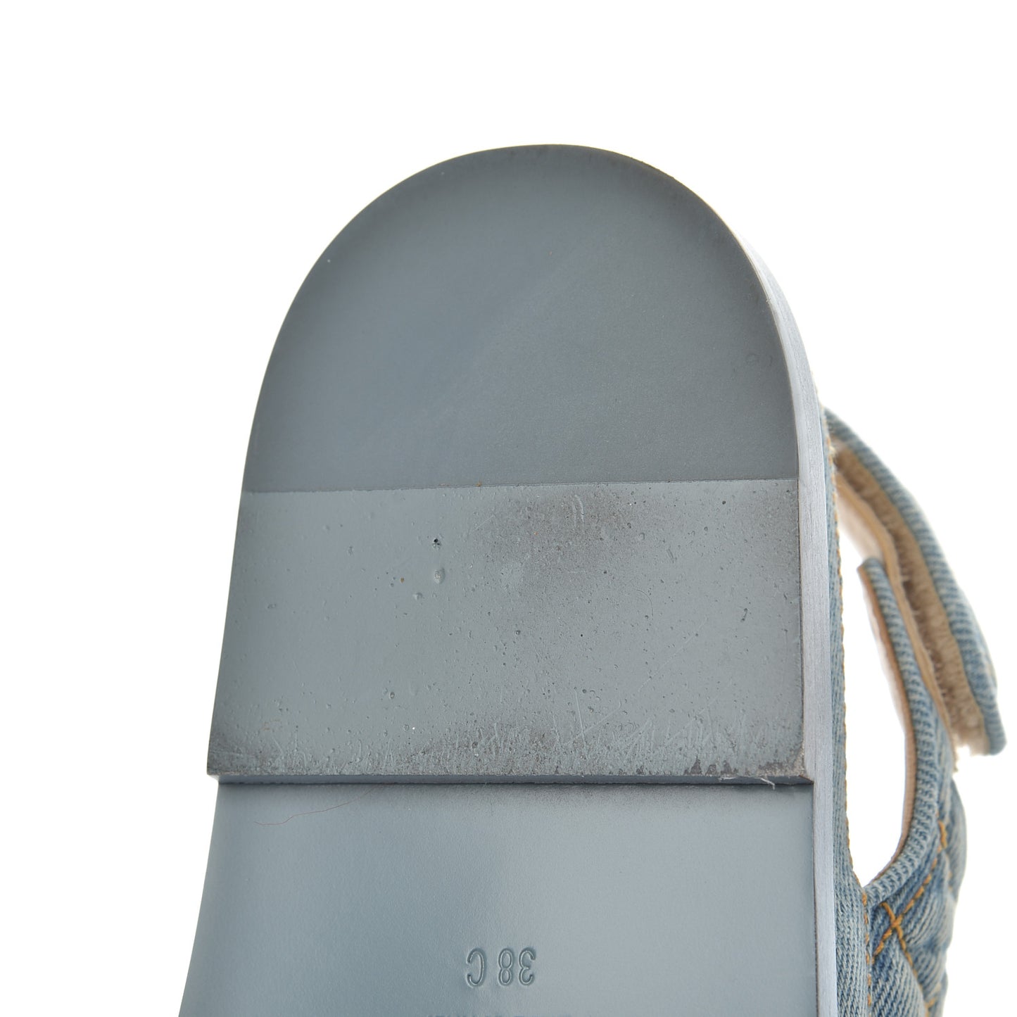 Denim Quilted Dad Sandals 38 Blue