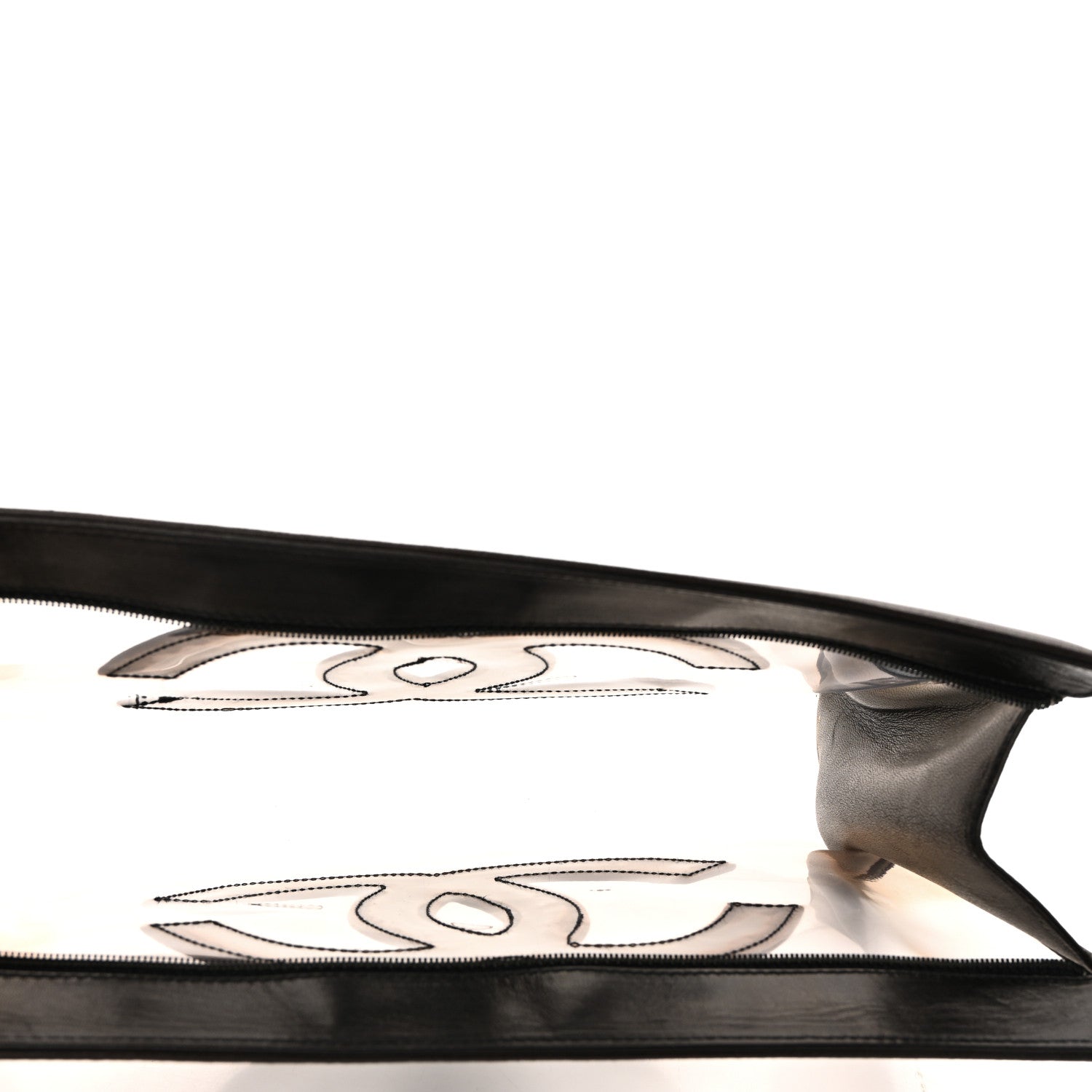 Chanel Vinyl CC Logo Cosmetic Pouch Black 4 of 10