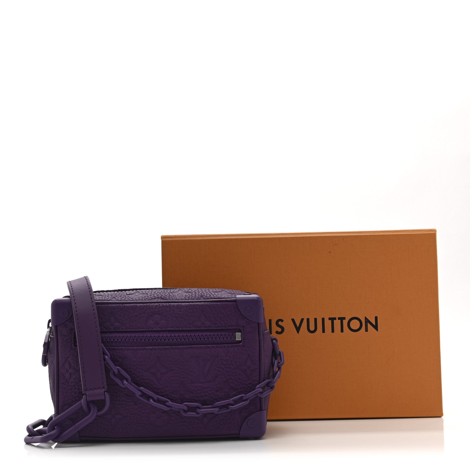 Louis Vuitton Taurillon Monogram Mini Soft Trunk Black Purple