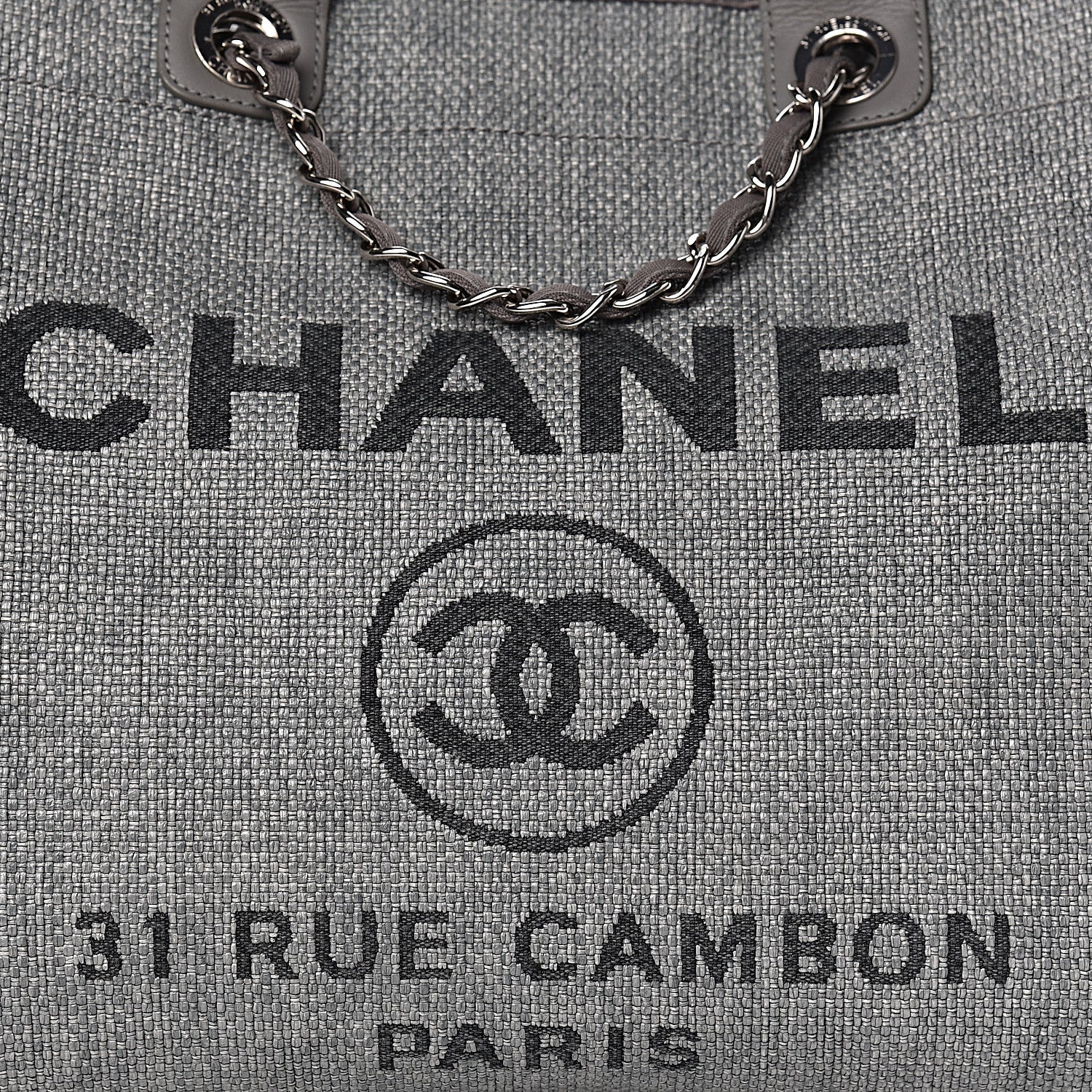 Chanel Canvas Large Deauville Tote Grey 10 of 10