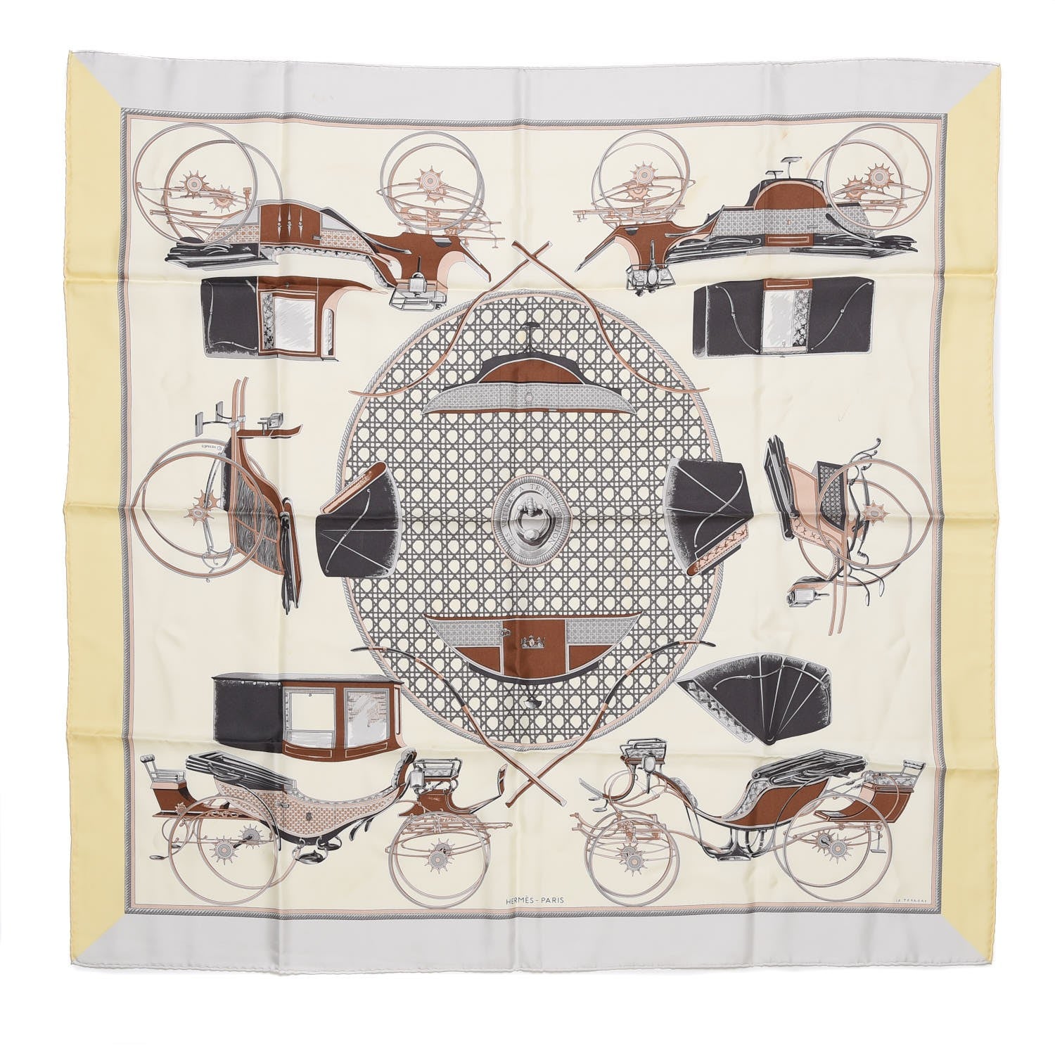 Hermes Silk Les Voitures A Transformation Scarf 90 1 of 7