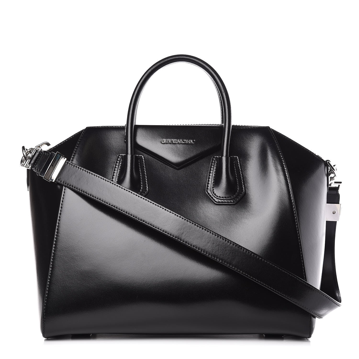 Givenchy Shiny Lord Calfskin Medium Antigona Black 1 of 16