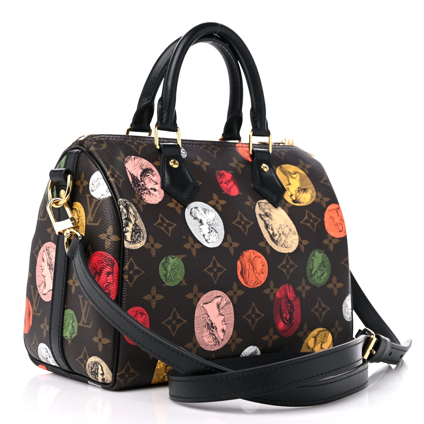 x FORNASETTI Monogram Cameo Speedy Bandouliere 25