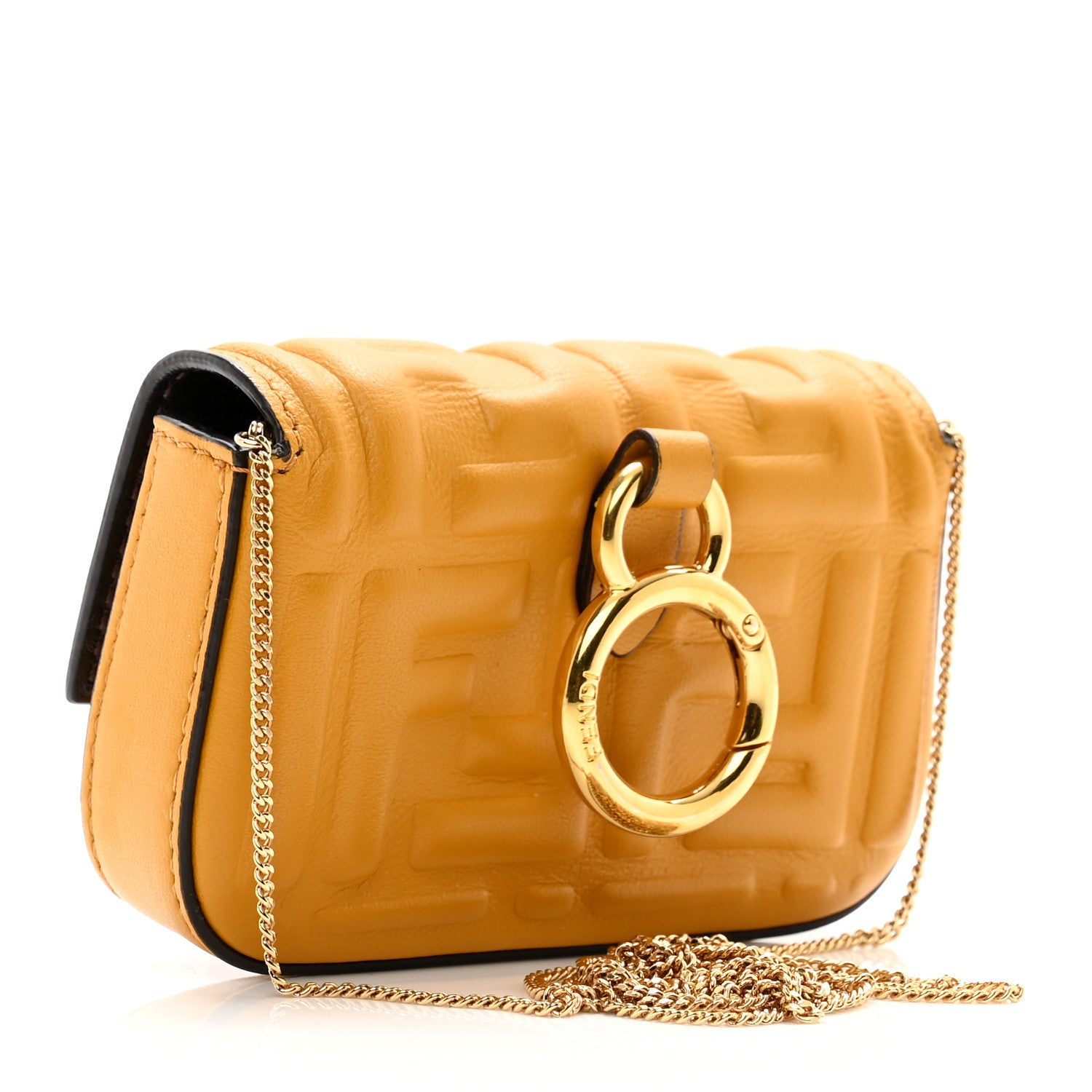 Fendi Nappa Matisse FF Embossed Nano Baguette Charm Zucca 4 of 9