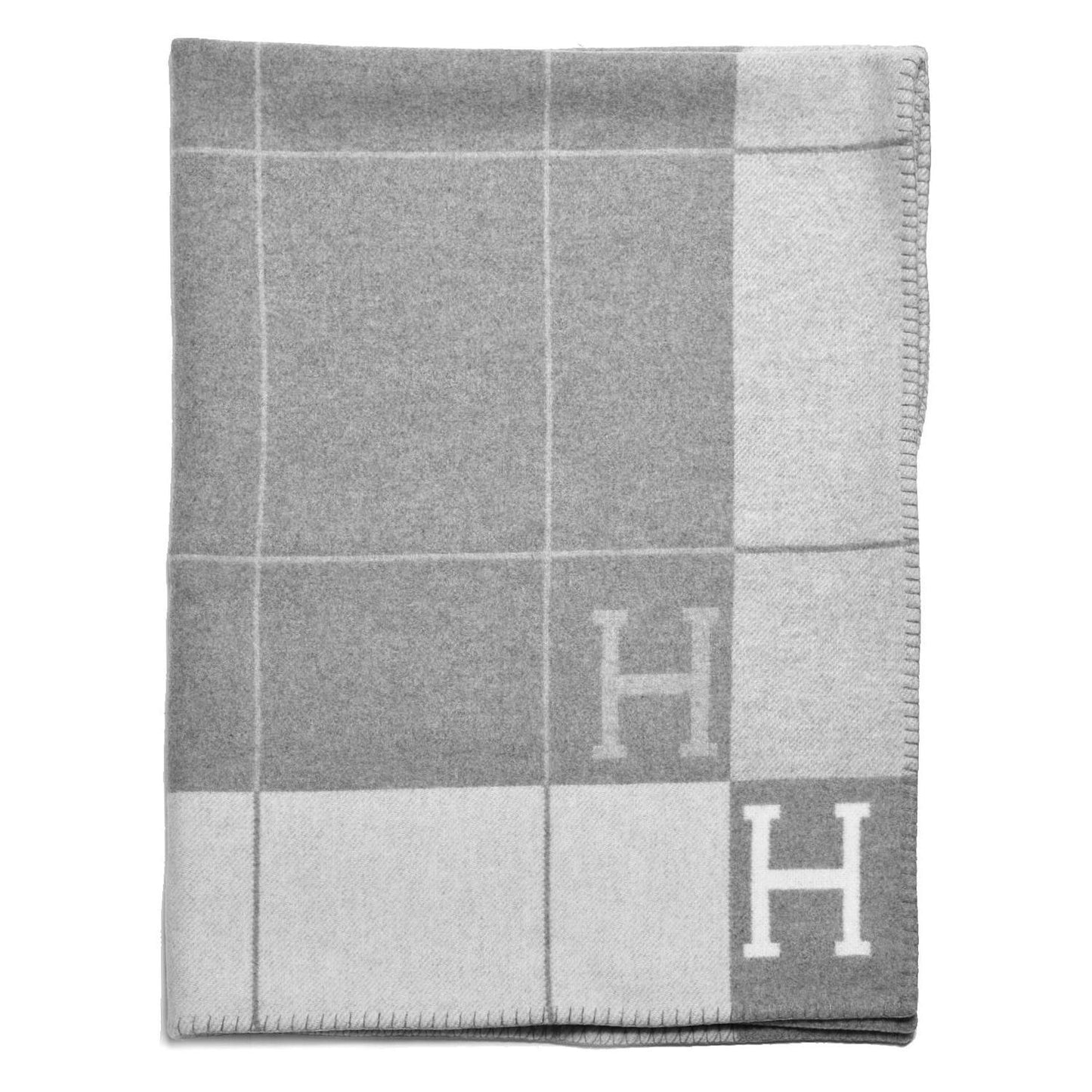 Wool Cashmere Avalon III Blanket Ecru Gris Clair