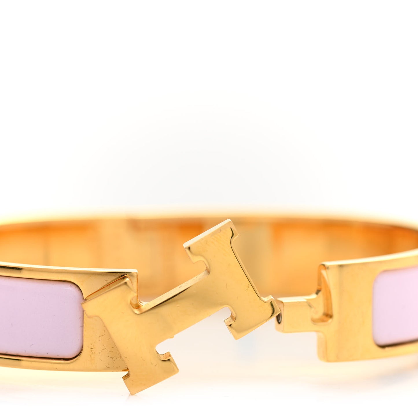 Enamel Narrow Clic Clac H Bracelet GM Rose Dragee