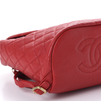 Chanel Caviar Quilted Filigree Backpack Red 5 of 9