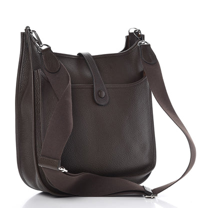 Hermes Taurillon Clemence Evelyne III GM Chocolate 3 of 7