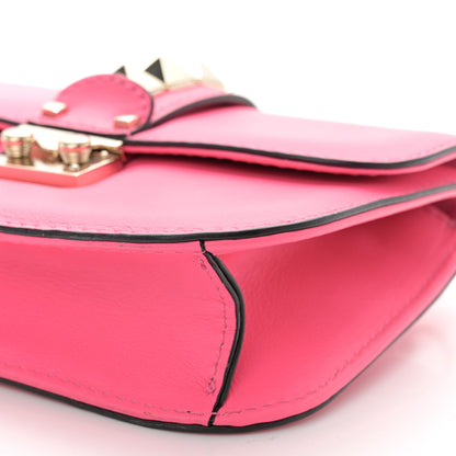 Valentino Garavani Vitello Small Glam Lock Rockstud Flap Deep Fuxia 9 of 11