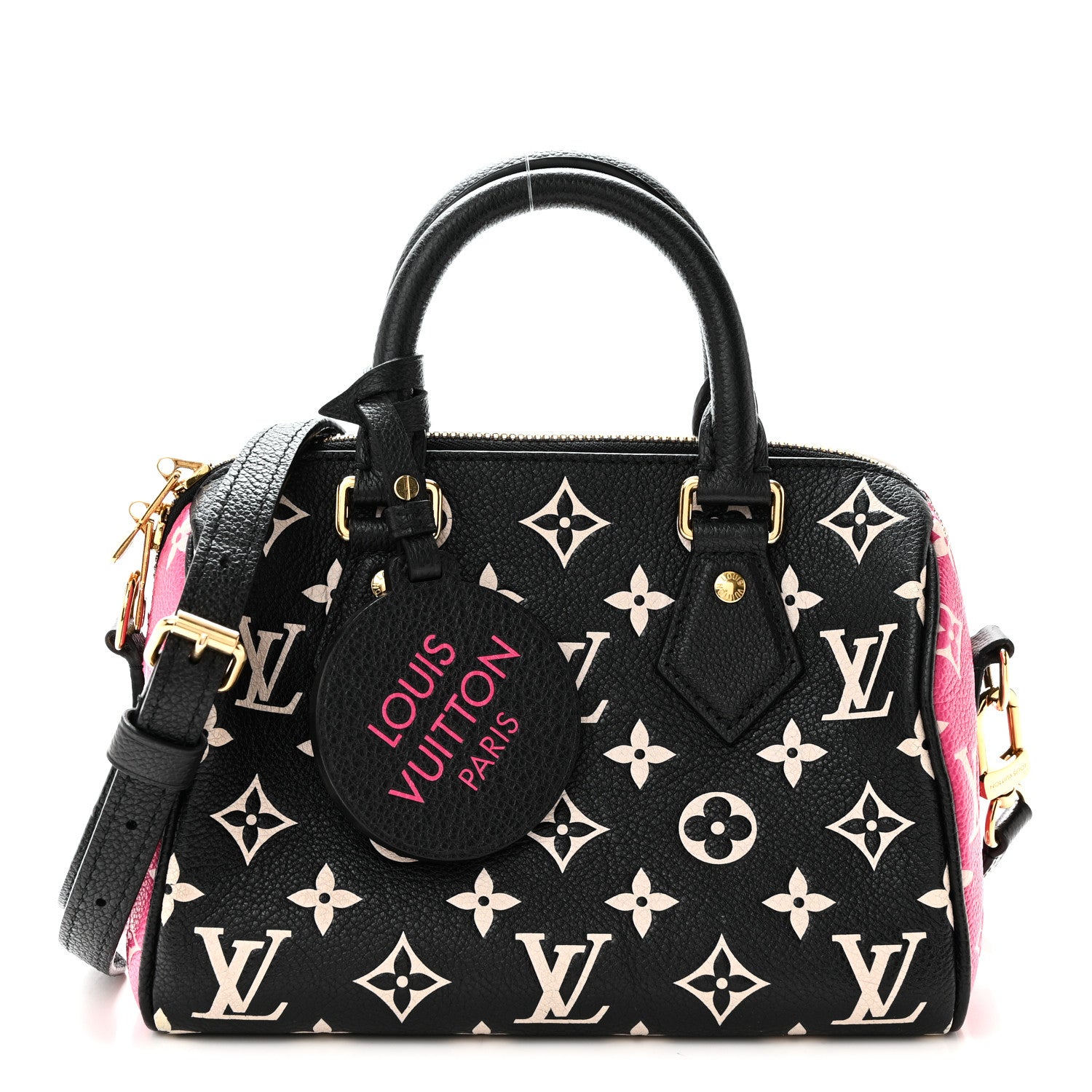 Louis Vuitton Empreinte Monogram Spring in the City Speedy Bandouliere 20 Black White Pink 1 of 9