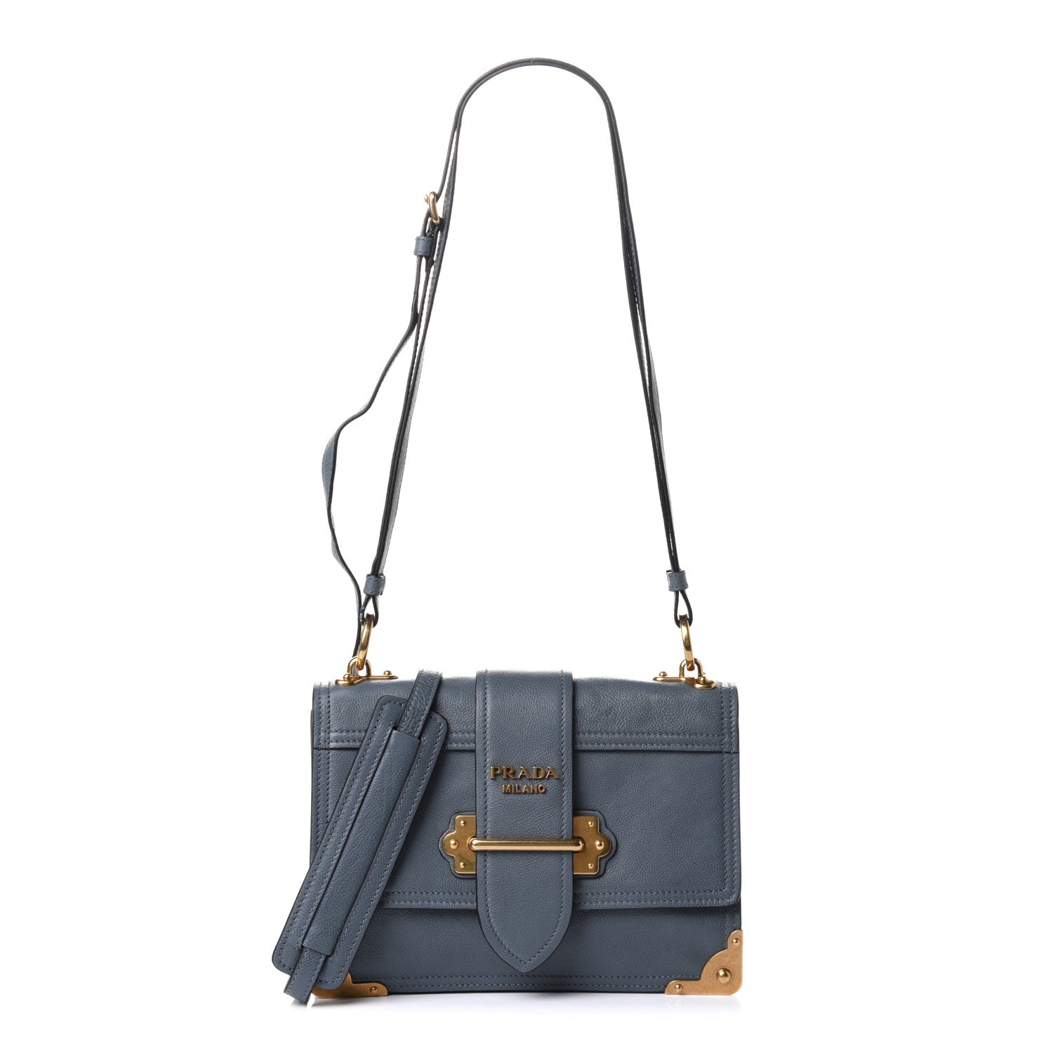 Prada Glace Calf Soft Cahier Bag Marine Astrale 1 of 22