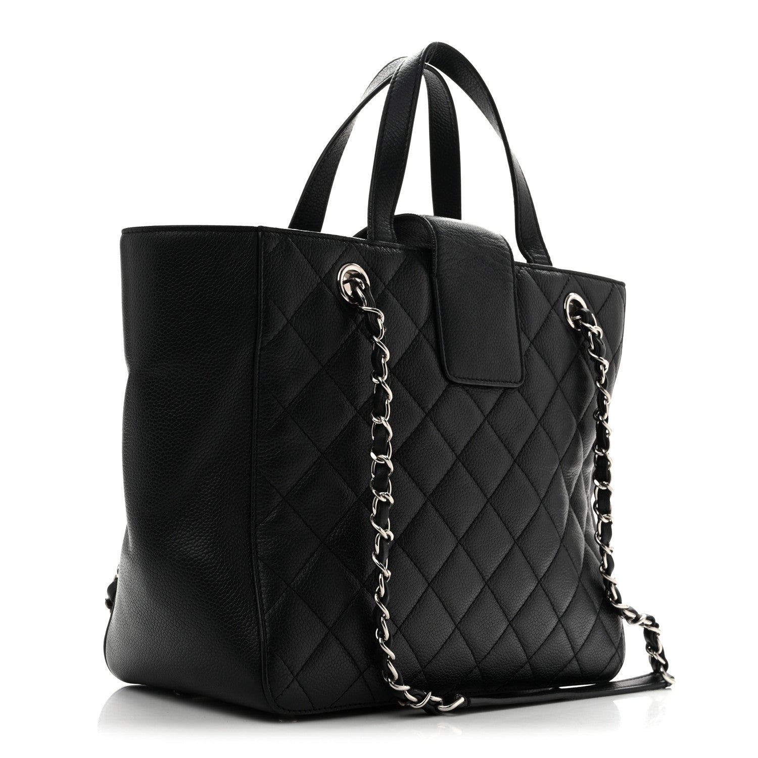 Chanel Caviar Quilted Small CC Box Shopping Tote Black 3 of 15