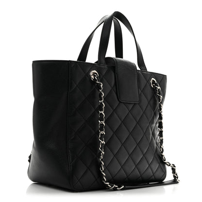 Chanel Caviar Quilted Small CC Box Shopping Tote Black 3 of 15