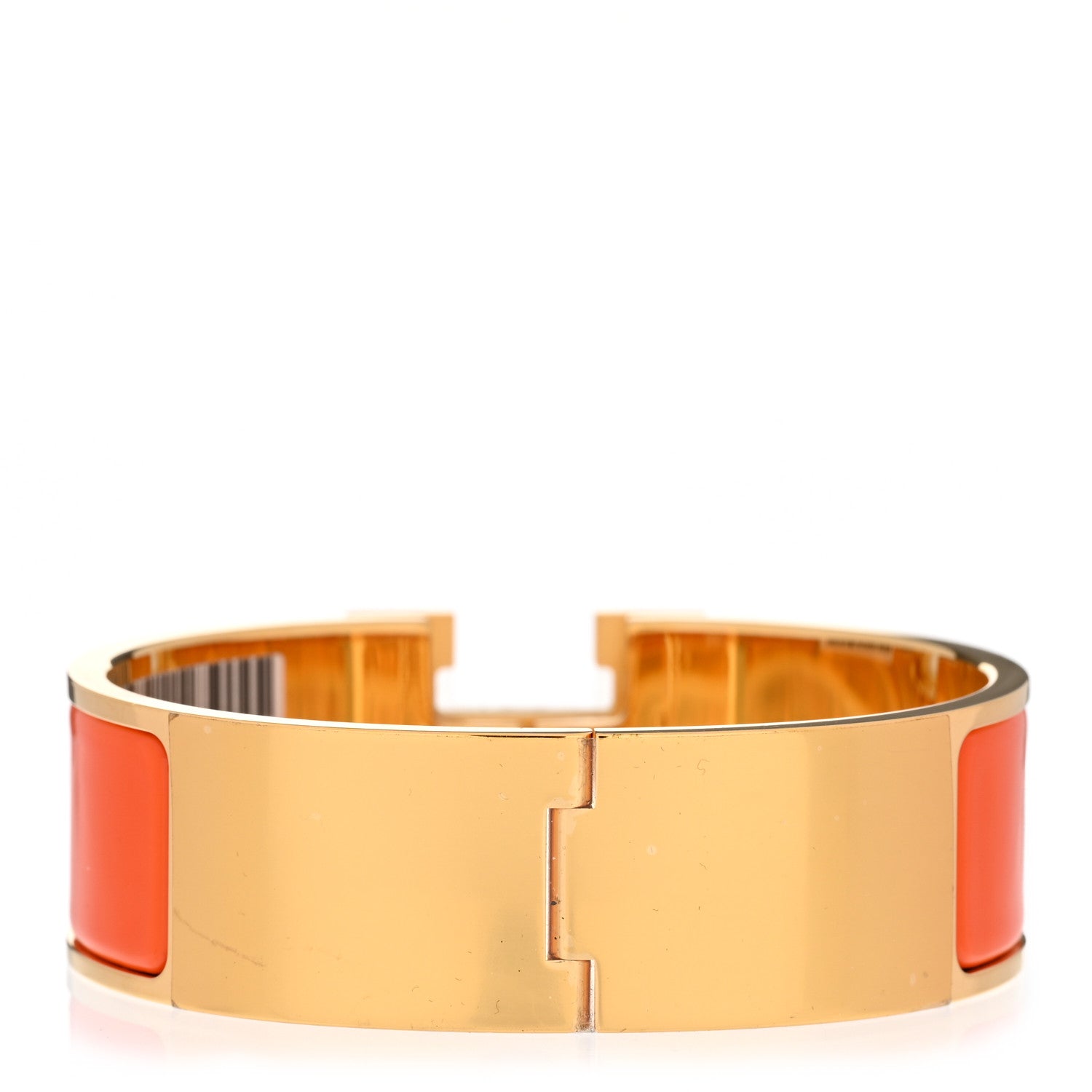 Hermes Enamel Wide Clic Clac H Bracelet GM Orange 3 of 5