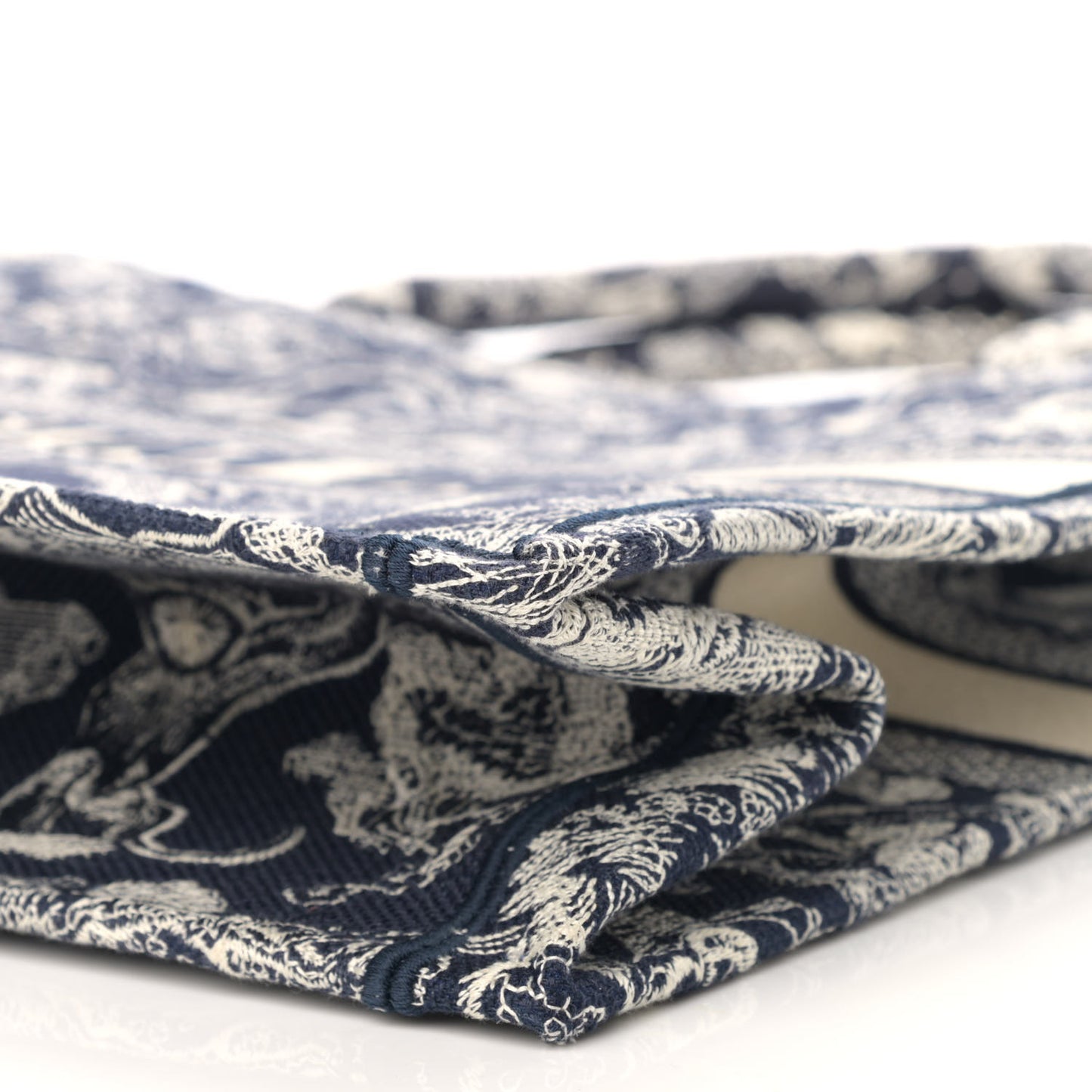 Canvas Embroidered Large Dioriviera Toile De Jouy Reverse Book Tote Blue