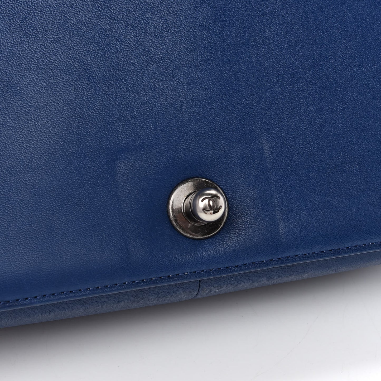 Lambskin Quilted Medium Boy Flap Blue