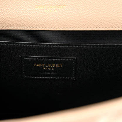 Saint Laurent Grain De Poudre Textured Mixed Matelasse Medium Triquilt Monogram Satchel Dark Beige 6 of 11