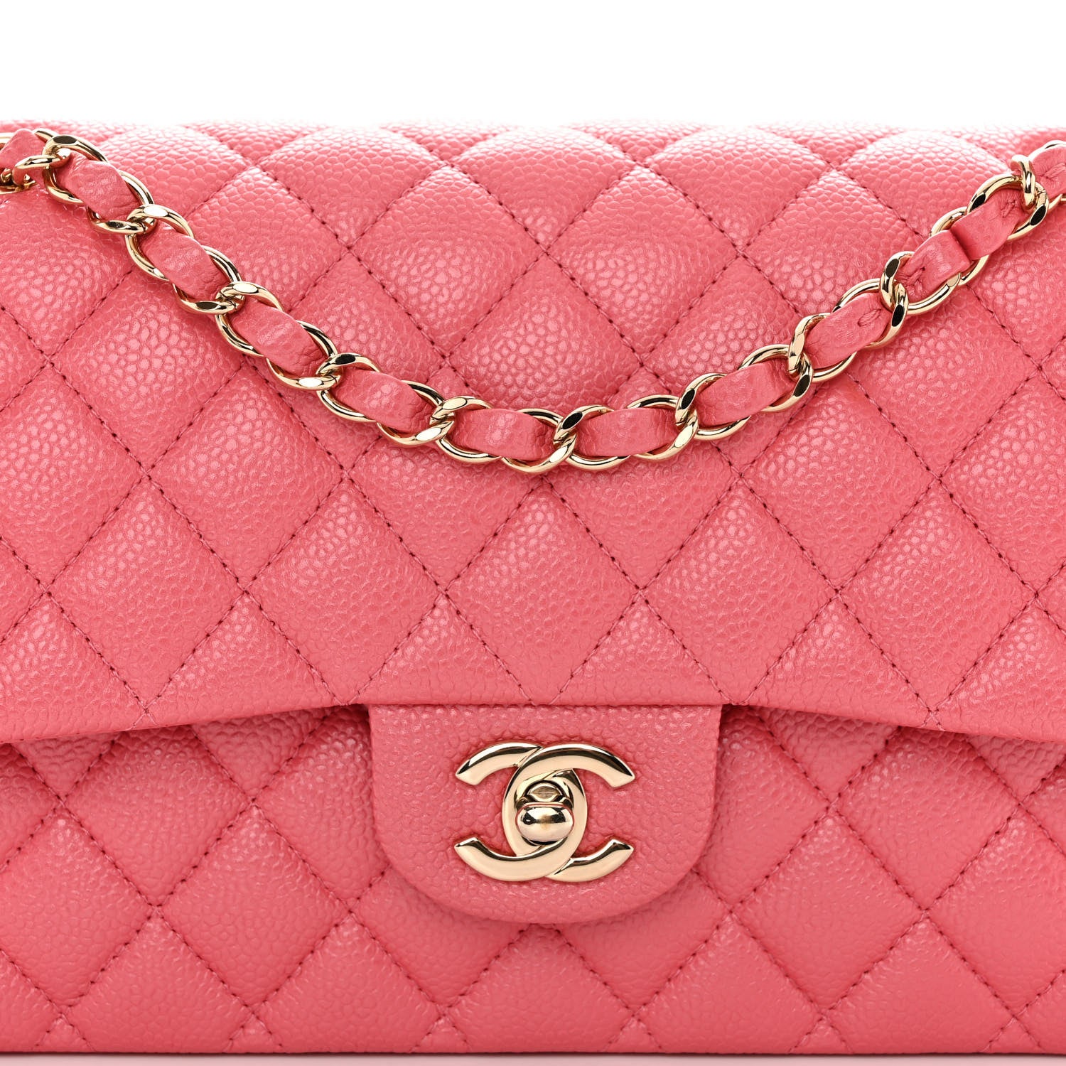 Chanel Caviar Quilted Medium Double Flap Pink 8 of 10
