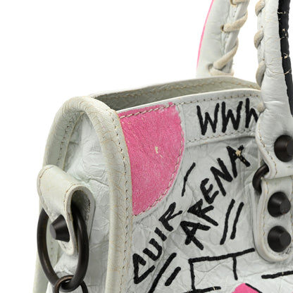 Balenciaga Agneau Graffiti All Over Classic Hardware S City White Multicolor 12 of 18