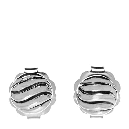 David Yurman Sterling Silver 8mm Sculpted Cable Stud Earrings 1 of 4