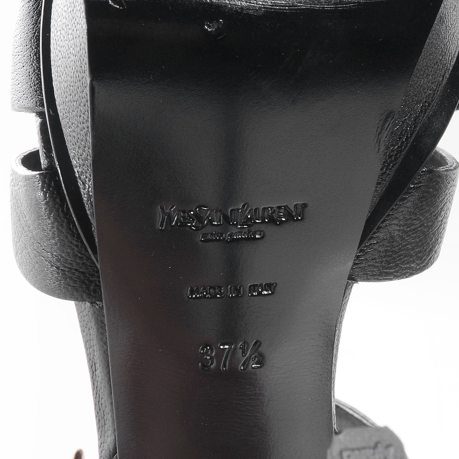 Saint Laurent Calfskin Tribute 105 Platform Sandals Black 37.5 7 of 7