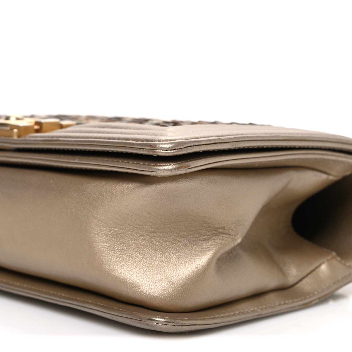 Chanel Metallic Lambskin Medium Scaled Boy Flap Gold 1866641