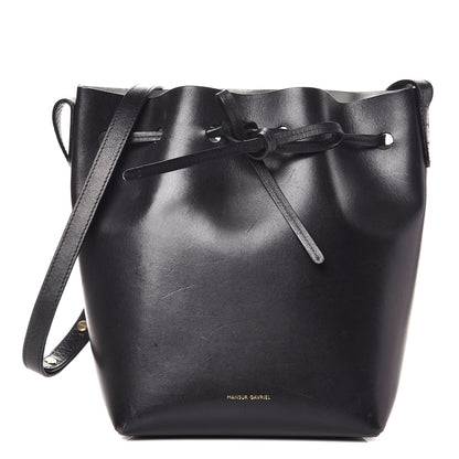 Mansur Gavriel Calfskin Mini Bucket Bag Black Argento 1 of 20
